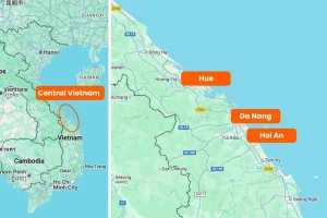 Central Vietnam 4-day itinerary highlights combining Da Nang beaches, Hue Imperial City, Hoi An Ancient Town, and Cam Thanh