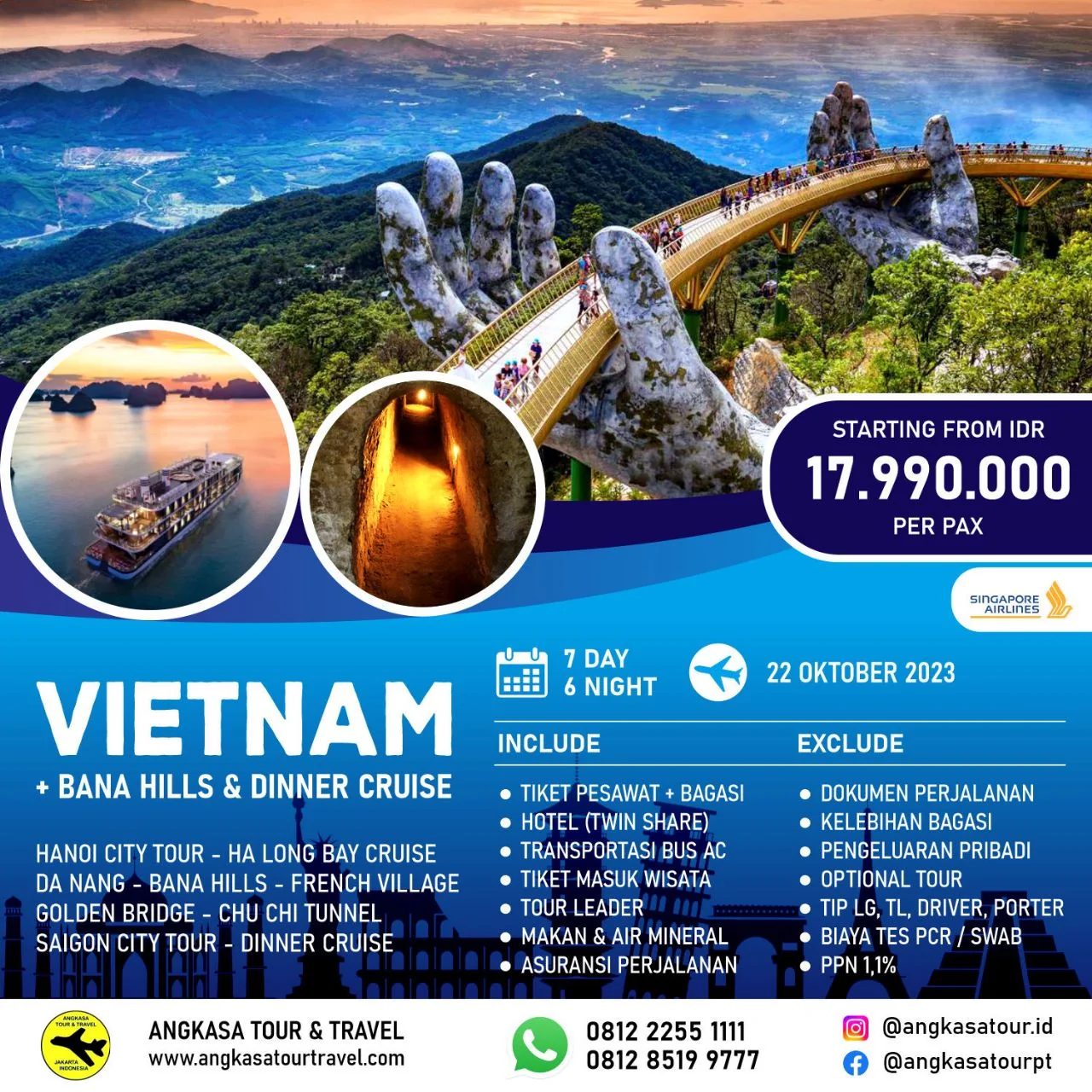 Official transparent pricing board at the Lan Dua Xanh ticket counter showing fixed 90000 VND basket boat tour rates