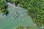 Clustered Boats during Coconut Basket Boat Tour