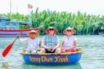 Group Photo on Coconut Basket Boat Hoi An